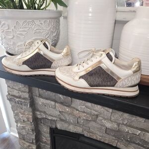 Michael Kors Gold and Cream Women's Sneakers
